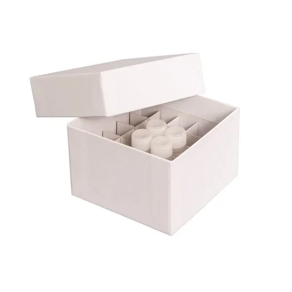 1/2-Format Kryo-Boxen, Karton, spezial, weiß, 134 x 67 x 75 mm, 10 St/Pkg