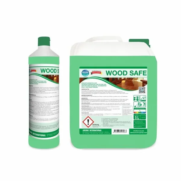 Arcora WOOD SAFE WISCHPFLEGE ZUR UNTERHALTSREINIGUNG UND PFLEGE VON GEÖLTEN ODER ÖL/WACHS- GRUNDIERTEN HOLZ- UND PARKETTBÖDEN